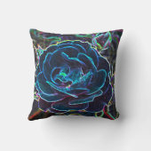 ブルー渦巻形のネオンバラ クッション (裏面)