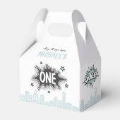 ブルー漫画ブックスーパーヒーローゲーブルビーフボックス フェイバーボックス (正面サイド)