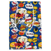 ブルー漫画ブックデザインパターン ミディアムペーパーバッグ (正面)