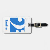 ブルー澄んベースクレフ、 音符記号ミュージックシンボル荷物タグ ラゲッジタグ (正面横)