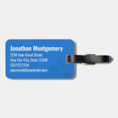 ブルー澄んベースクレフ、 音符記号ミュージックシンボル荷物タグ ラゲッジタグ (裏面横)