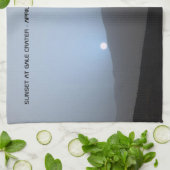 ブルー火星の夕日 キッチンタオル (折り畳み)