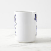 ブルー熱狂するキャットクラシックマググ コーヒーマグカップ (中央)