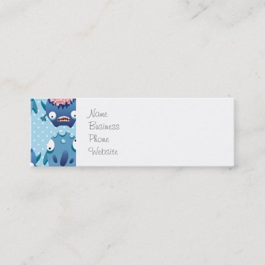 ブルー熱狂するモンスターズおもしろいビューツ贈子供へり物 スキニー名刺 (正面)