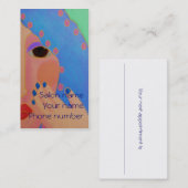 ブルー爪、 ネイルポーランド 予約カード (正面/裏面)