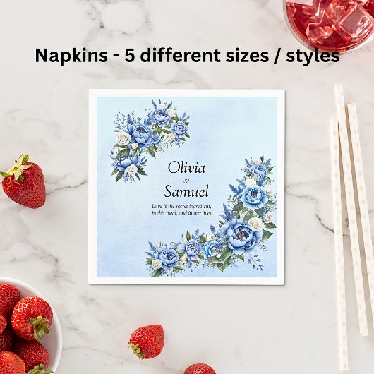 ブルー牡丹オンブルーカクテル スタンダードカクテルナプキン