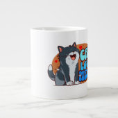 ブルー猫の猫好き ジャンボコーヒーマグカップ (正面)