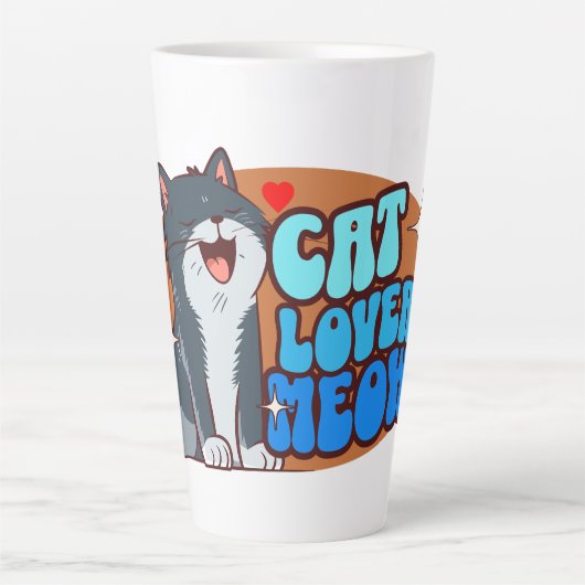 ブルー猫 猫好き カフェラテマグ (正面)