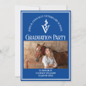 ブルー獣医学校の写真卒業パーティー 招待状 (正面)