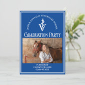 ブルー獣医学校の写真卒業パーティー 招待状 (スタンド正面)