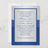 ブルー王室のとシルバーのハート招待状 招待状 (裏面)