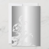 ブルー王室のとシルバーのブライダルシャワー 招待状 (裏面)