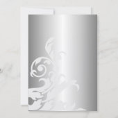 ブルー王室のとシルバーのブライダルシャワー 招待状 (裏面)