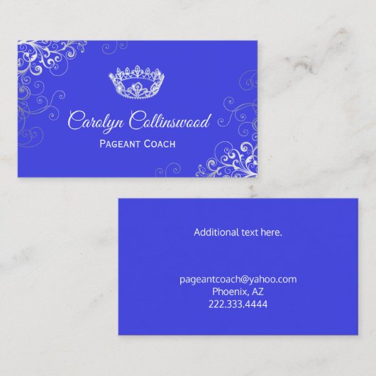 ブルー王室のとシルバーのページコーチの名刺 名刺 (正面/裏面)