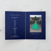 ブルー王室のとシルバーの星空の夜キンセアニェラ 招待状 (内部)