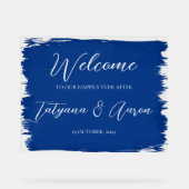 ブルー王室のアクリル系ウェルカムサインホルツ アクリルサイン (正面)