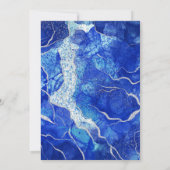 ブルー王室のアゲテシルバ結婚ーズモダン エレガント 招待状 (裏面)