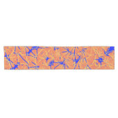 ブルー王室のアンドシトラスオレンジトロピカルアートデザイン ショートテーブルランナー (横)