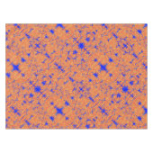 ブルー王室のアンドシトラスオレンジトロピカルアートデザイン テーブルクロス (正面(横))