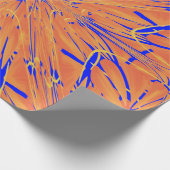 ブルー王室のアンドシトラスオレンジトロピカルアートデザイン ラッピングペーパー (角)