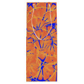 ブルー王室のアンドシトラスオレンジトロピカルアートデザイン ワインギフトバッグ (裏面)