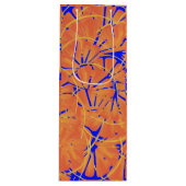 ブルー王室のアンドシトラスオレンジトロピカルアートデザイン ワインギフトバッグ (正面)