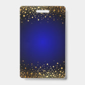 ブルー王室のアンド金ゴールド結婚ズゲストパス バッジ (裏面)