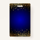 ブルー王室のアンド金ゴールド結婚ズゲストパス バッジ (裏面)