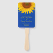 ブルー王室のイエローサンフラワー結婚式 プログラムファン ハンドファン (正面)