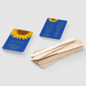 ブルー王室のイエローサンフラワー結婚式 プログラムファン ハンドファン (組立なし)