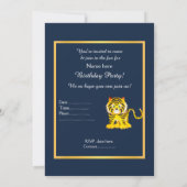 ブルー王室のイエロー誕生日パーティーへの招待 招待状 (裏面)