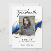 ブルー王室のイエロー金ゴールドグラエレガントード 案内状 (正面)