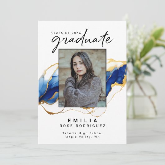 ブルー王室のイエロー金ゴールドグラエレガントード 案内状 (スタンド正面)