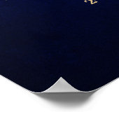 ブルー王室のイエロー金ゴールドブライダルシャワーウェルカムポスト ポスター (角)