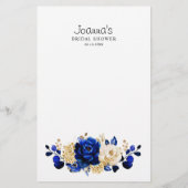 ブルー王室のイエロー金ゴールドメタリックブライダルシャワーゲーム (裏面)