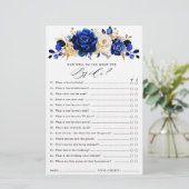 ブルー王室のイエロー金ゴールドメタリックブライダルシャワーゲーム (スタンド正面)