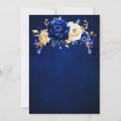 ブルー王室のイエロー金ゴールドメタリック 招待状 (裏面)