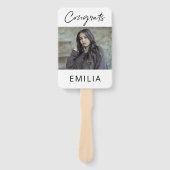 ブルー王室のイエロー金ゴールド「やった」卒業 ハンドファン (正面)