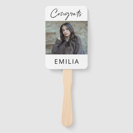 ブルー王室のイエロー金ゴールド「やった」卒業 ハンドファン (正面)