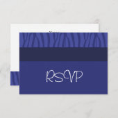 ブルー王室のウェディングRSVP 出欠カード (正面/裏面)