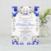 ブルー王室のウエスタン素朴チャロウィメンキンセアニラ 招待状 (スタンド正面)