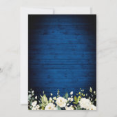 ブルー王室のウッドホワイトローズランタンブライダルシャワー 招待状 (裏面)