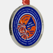 ブルー王室のオレンジ応援コーチクリスマスオーナメント メタルオーナメント (右)