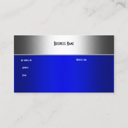 ブルー王室のオンシルバービジネスエレガントカード 名刺 (裏面)