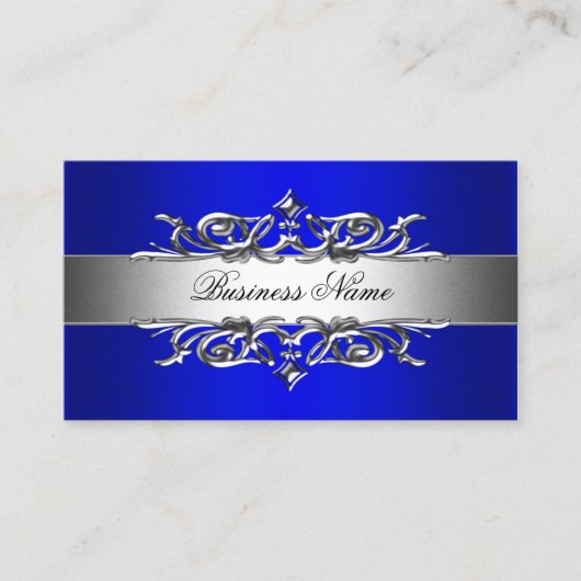 ブルー王室のオンシルバービジネスエレガントカード 名刺 (正面)