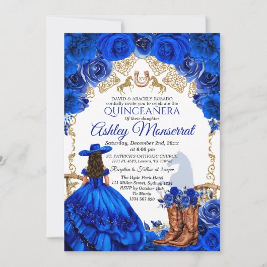 ブルー王室のカウボーイキンセアニラ招待状15アニョス 招待状 (正面)