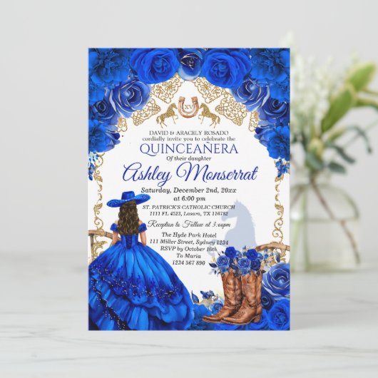 ブルー王室のカウボーイキンセアニラ招待状15アニョス 招待状 (スタンド正面)