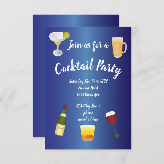 ブルー王室のカクテルパーティー 招待状 (正面/裏面)