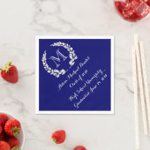 ブルー王室のカスタムモノグラム卒業ナプキンス スタンダードカクテルナプキン (インサイチュ)