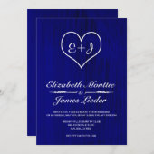 ブルー王室のカントリーウェディング招待状 招待状 (正面/裏面)